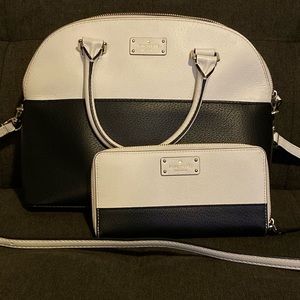 Kate Spade black & white crossbody bag & wallet